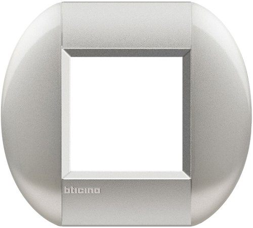 Рамка овальная Legrand BTicino LivingLight 2 мод алюминий  картинка